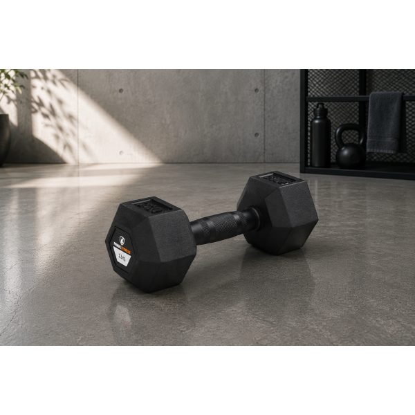 Hex Rubber Dumbbell 6kg |Megafitness