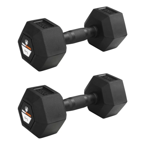 Hex Rubber Dumbbell 8kg |Megafitness