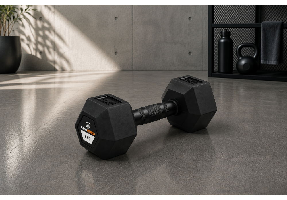 Hex Rubber Dumbbell 8kg |Megafitness