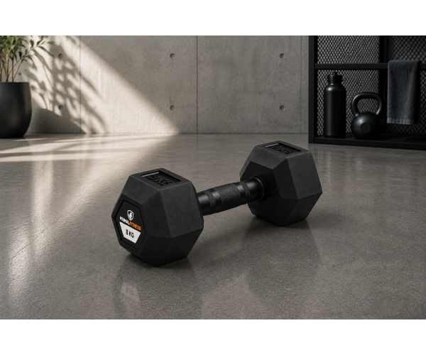 Hex Rubber Dumbbell 8kg |Megafitness