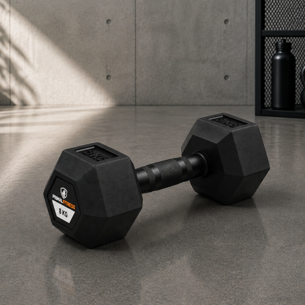 Hex Rubber Dumbbell 8kg |Megafitness