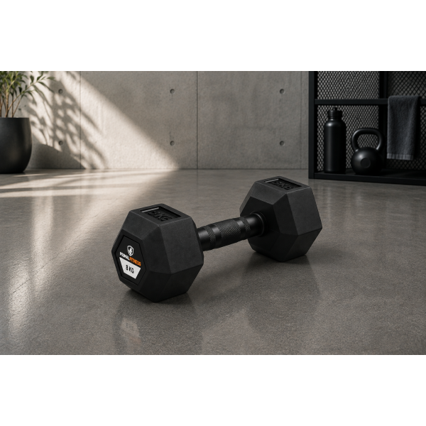 Hex Rubber Dumbbell 8kg |Megafitness