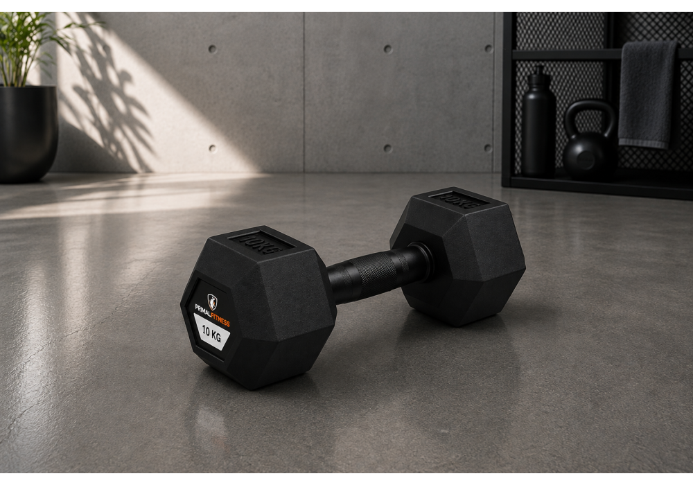 Hex Rubber Dumbbell 10kg |Megafitness