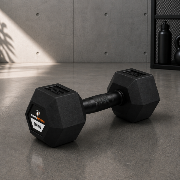 Hex Rubber Dumbbell 10kg |Megafitness