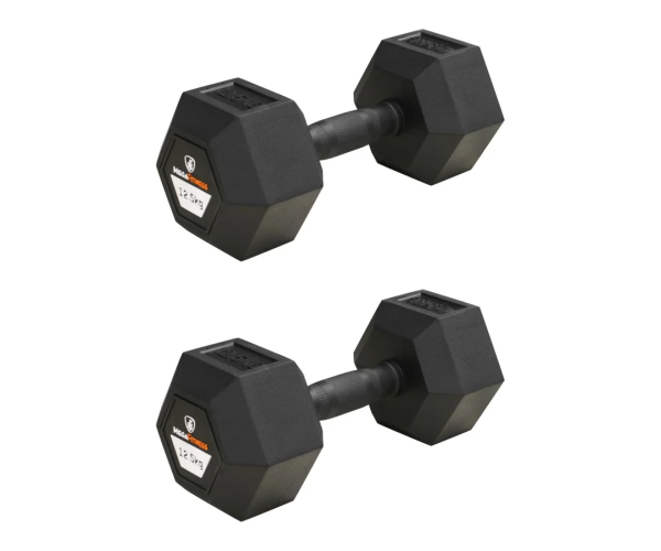 Hex Rubber Dumbbell 12.5kg |Megafitness