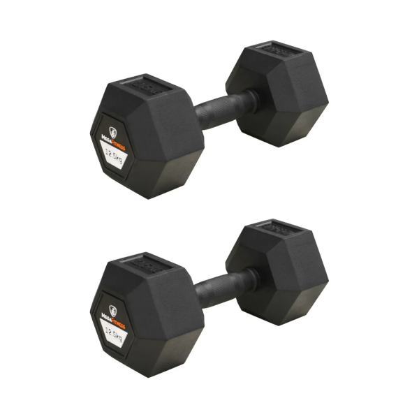 Hex Rubber Dumbbell 12.5kg |Megafitness