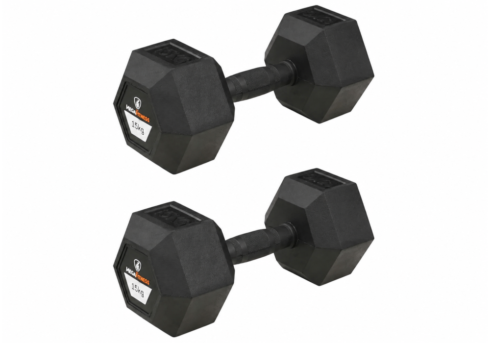 Αλτήρας Εξάγωνος Rubber 15kg |Megafitness