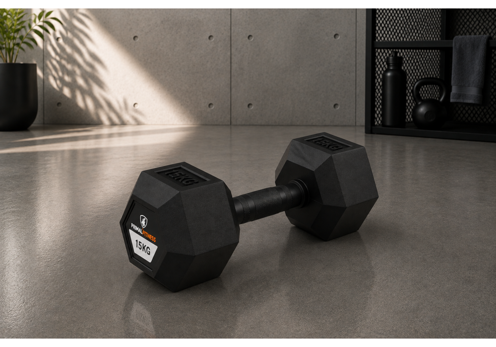 Αλτήρας Εξάγωνος Rubber 15kg |Megafitness