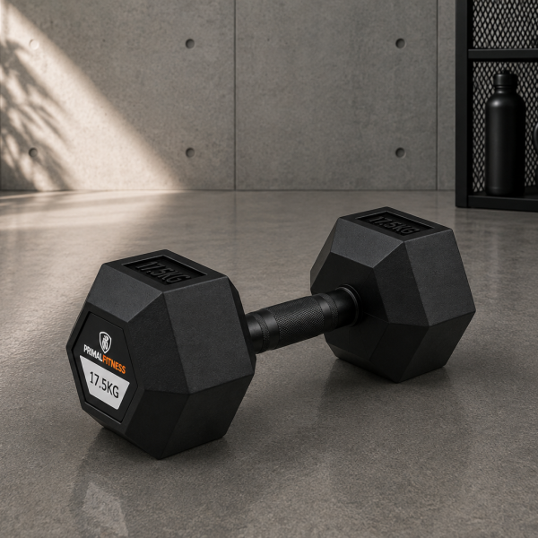 Hex Rubber Dumbbell 17.5kg |Megafitness