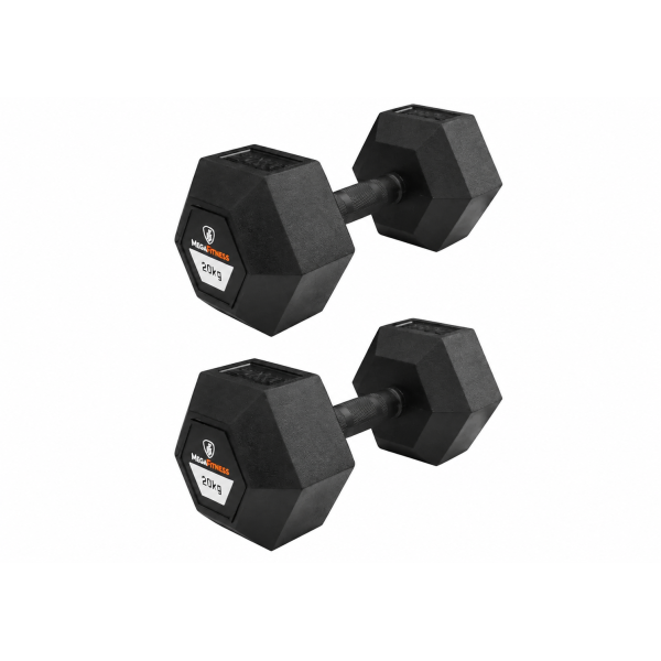 Hex Rubber Dumbbell 20kg |Megafitness