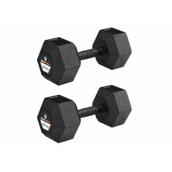 Hex Rubber Dumbbell 22.5kg |Megafitness