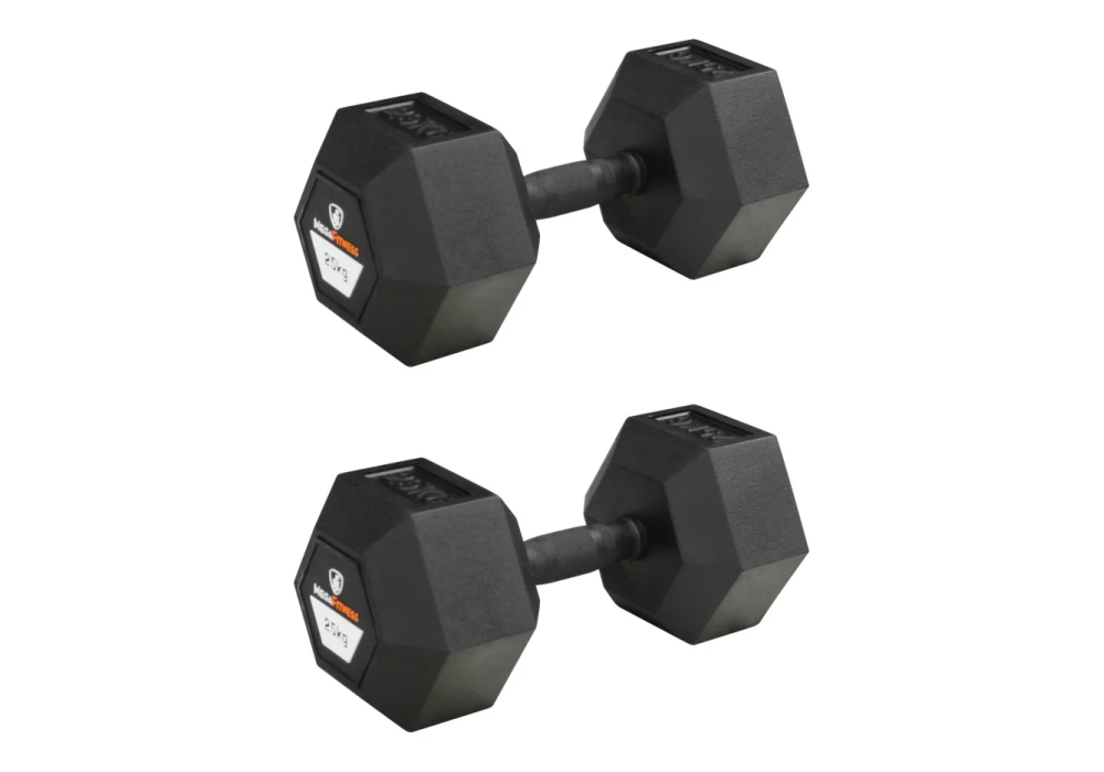Hex Rubber Dumbbell 25kg |Megafitness