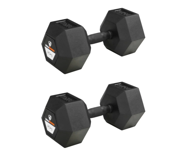 Hex Rubber Dumbbell 25kg |Megafitness