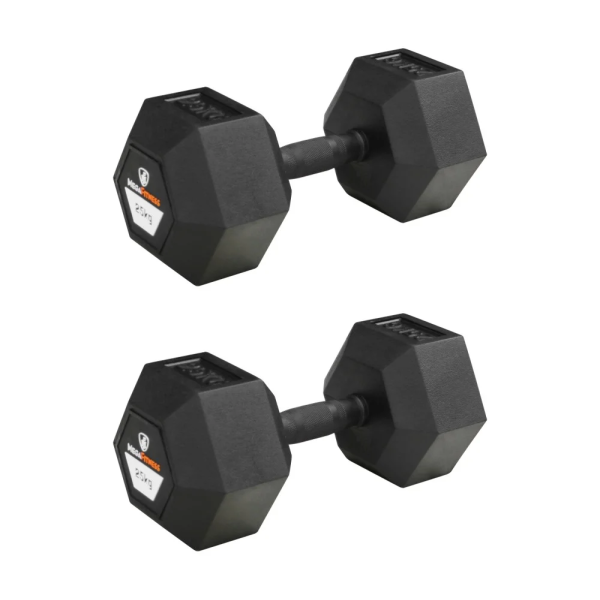 Hex Rubber Dumbbell 25kg |Megafitness