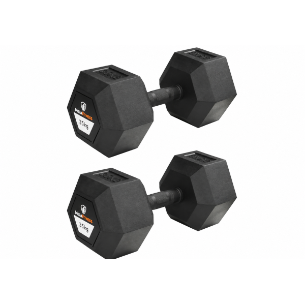 Hex Rubber Dumbell 35kg |Megafitness