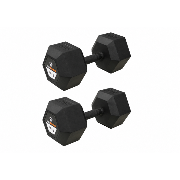 Hex Rubber Dumbell 40kg |Megafitness