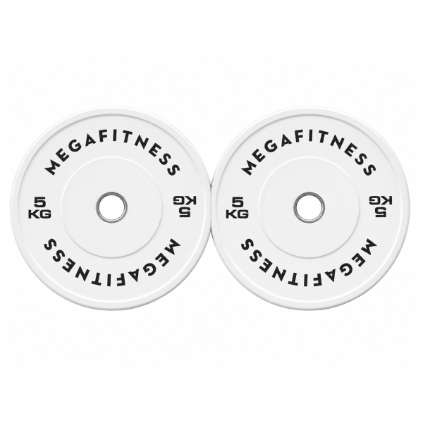 Bumper Plate Ολυμπιακού Τύπου Λευκό 5kg |Megafitness
