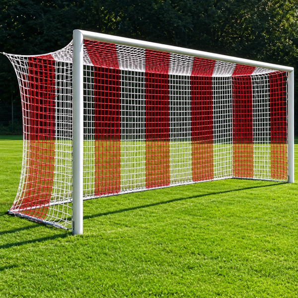 Two-colour Football Goal Nets White-Red|Megafitness