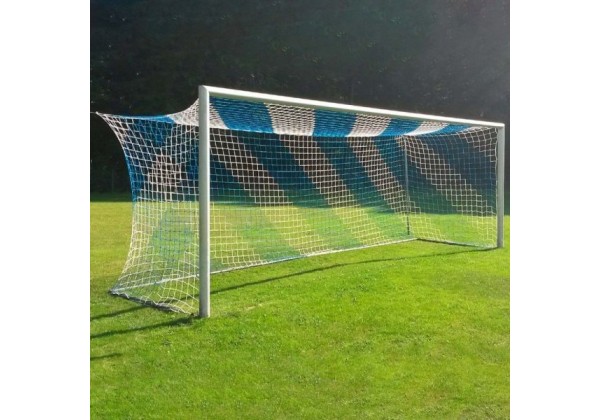 Two Colour Football Goal Nets White-Blue | Megafitness