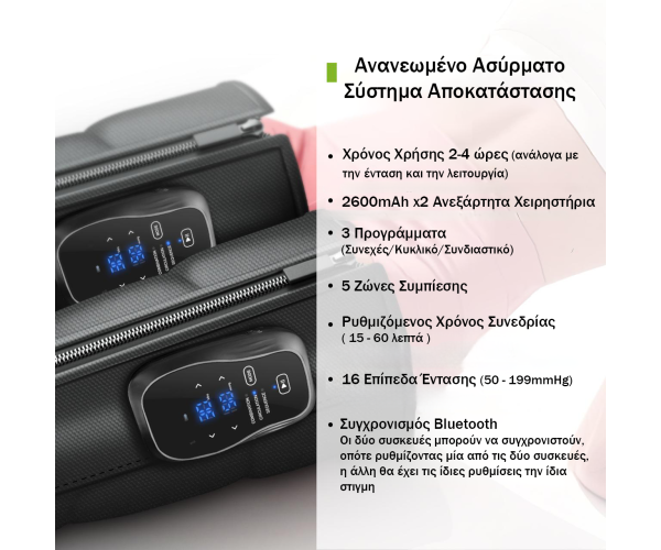 Ασύρματες Μπότες Πρεσοθεραπείας 5 Θαλάμων MegaFitness