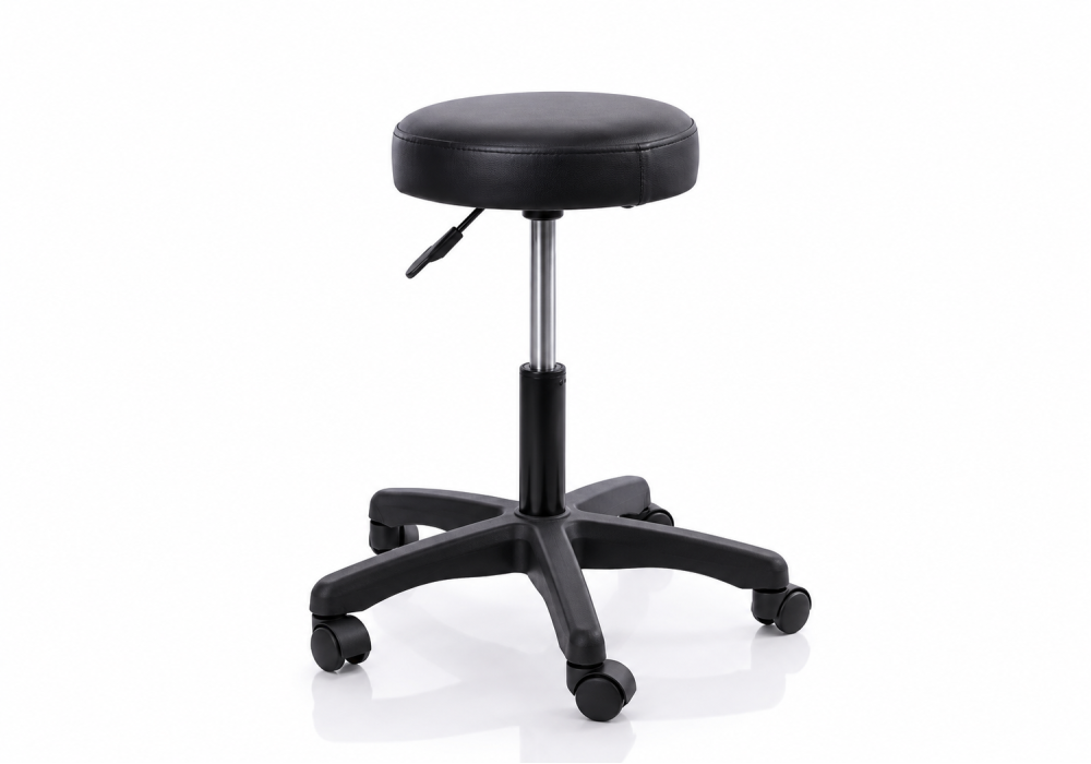 Stool on wheels with shock absorber Black| Megafitness